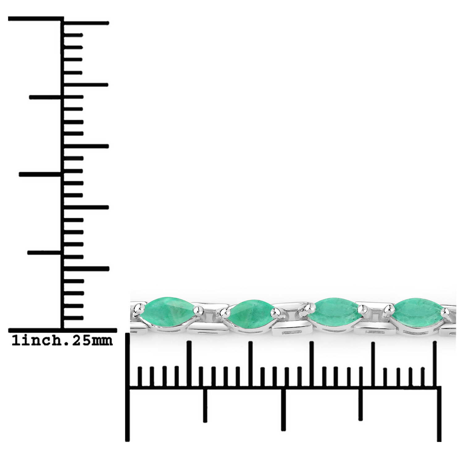 2.88 Carat Genuine Emerald .925 Sterling Silver Bracelet 2.20 C.T.W Sterling Silver - view 8