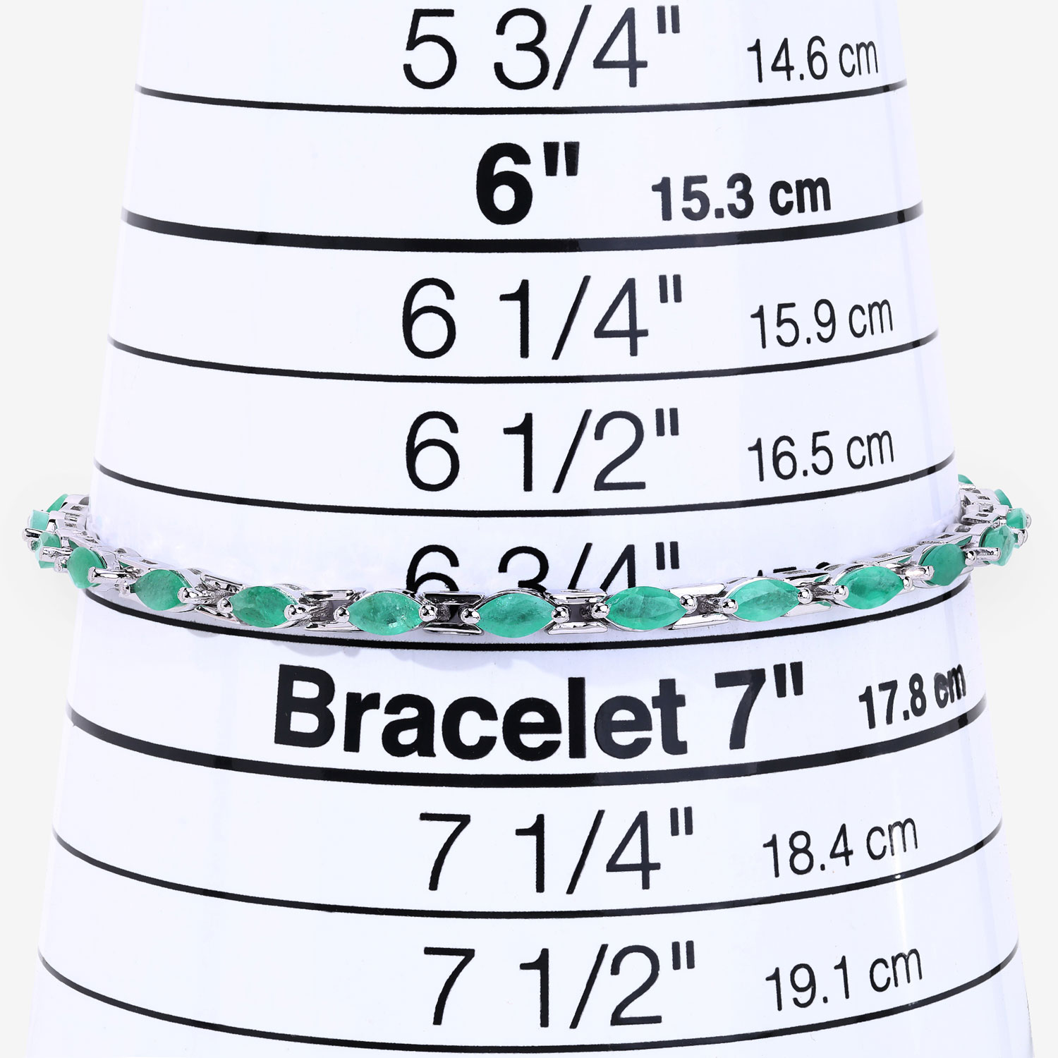 2.88 Carat Genuine Emerald .925 Sterling Silver Bracelet 2.20 C.T.W Sterling Silver - view 6