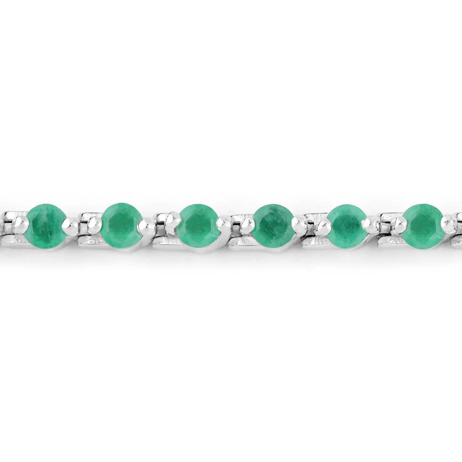 2.20 Carat Genuine Emerald .925 Sterling Silver Bracelet 2.20 C.T.W Sterling Silver - view 5