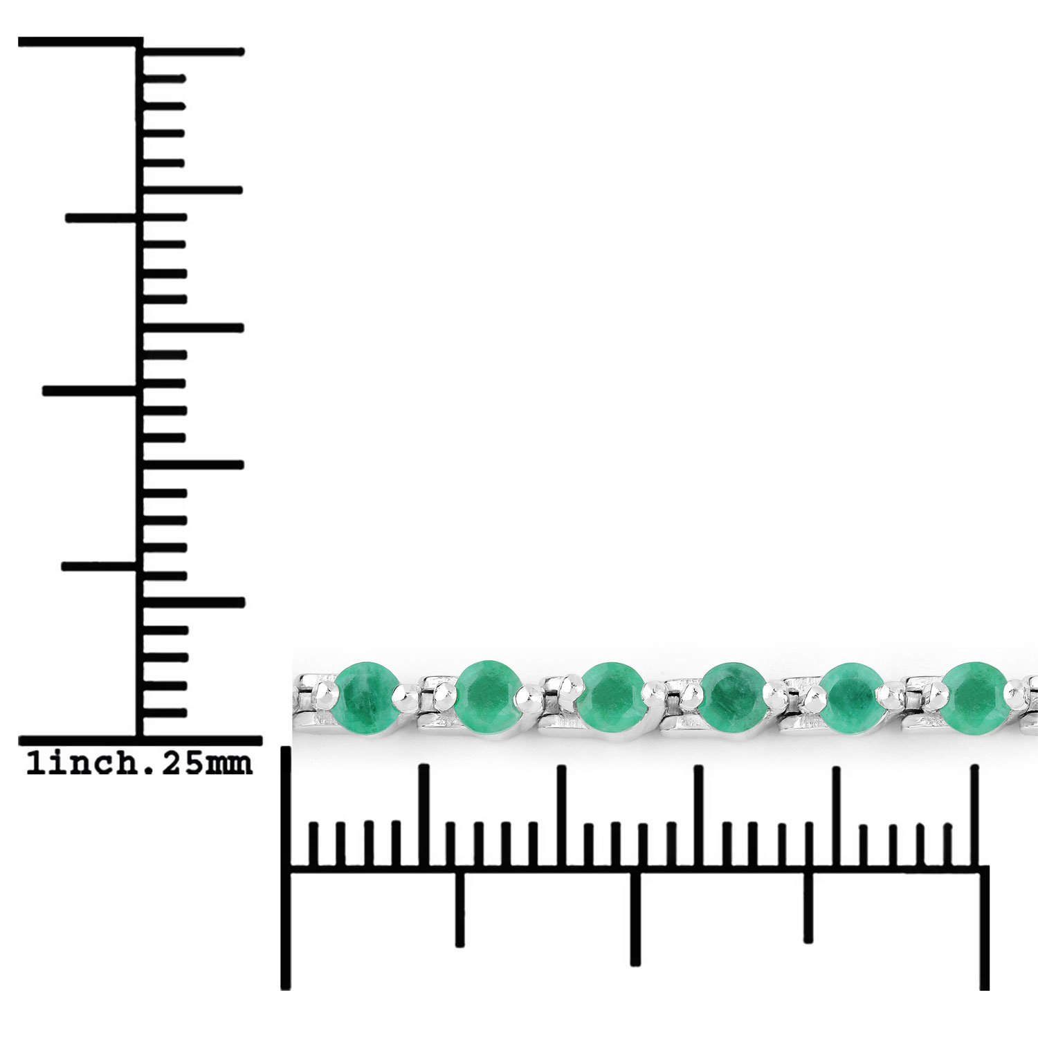 2.20 Carat Genuine Emerald .925 Sterling Silver Bracelet 2.20 C.T.W Sterling Silver - view 3