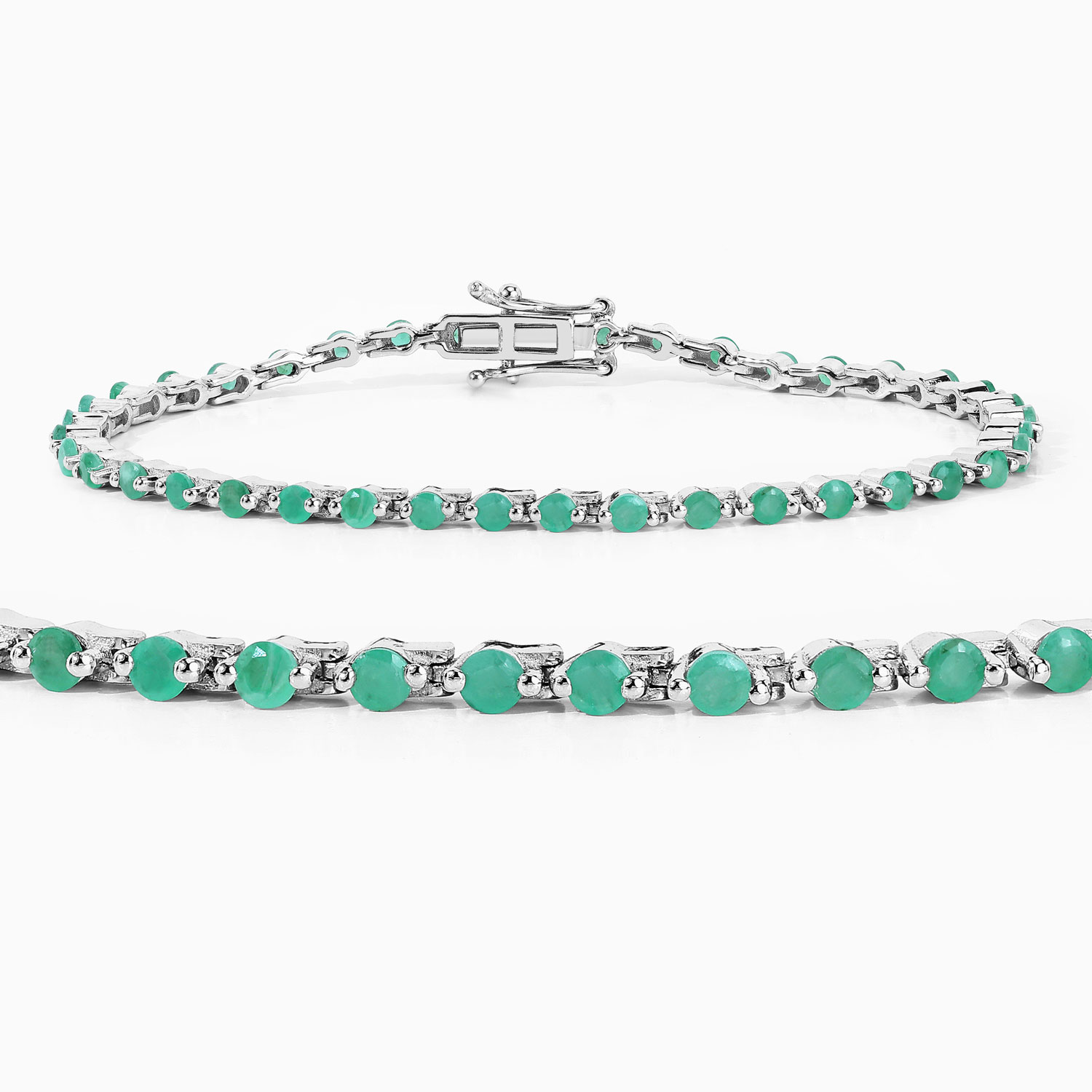 2.20 Carat Genuine Emerald .925 Sterling Silver Bracelet 2.20 C.T.W Sterling Silver - view 7
