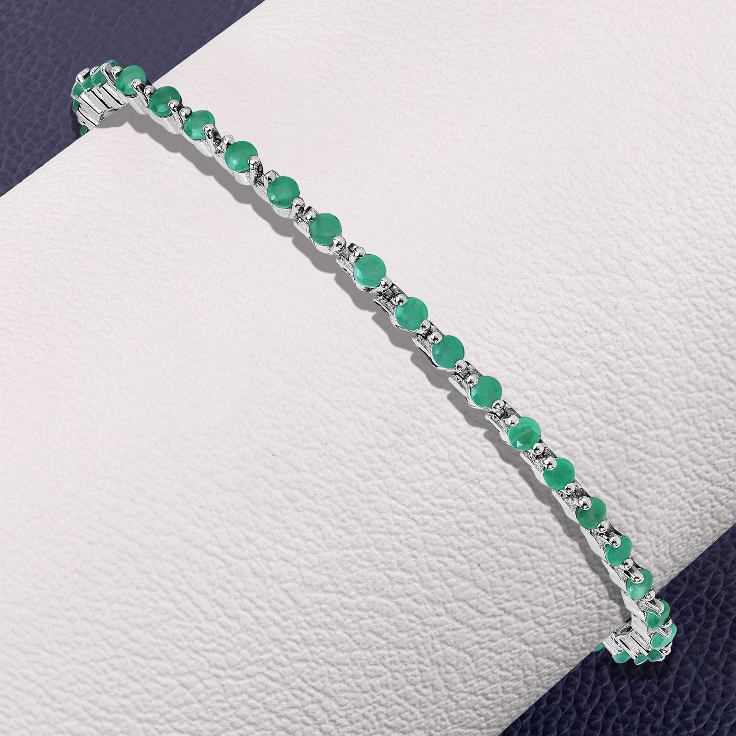 2.20 Carat Genuine Emerald .925 Sterling Silver Bracelet 2.20 C.T.W Sterling Silver - view 9