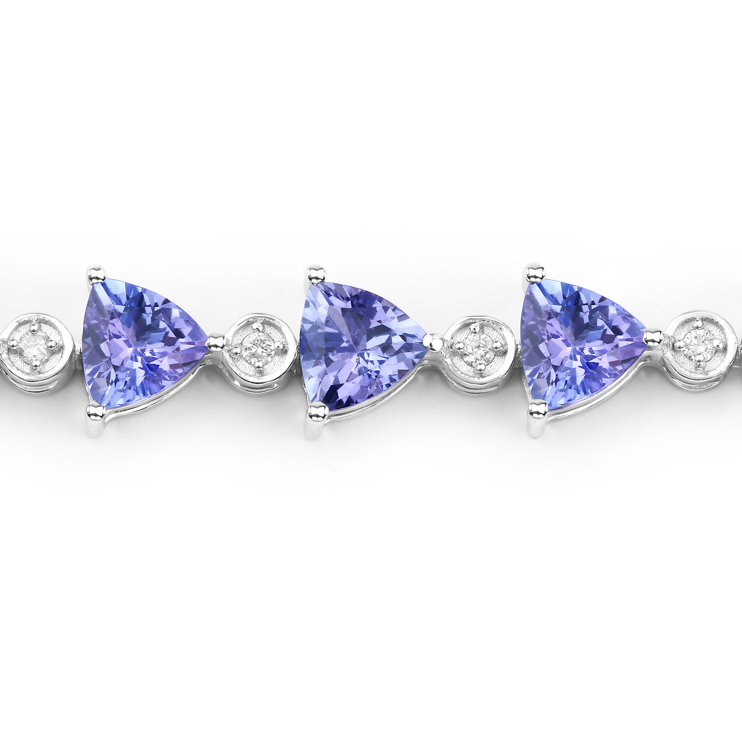 9.24 Carat Genuine Tanzanite and White Diamond 14K White Gold Bracelet 9.24 C.T.W 14K white gold - view 8