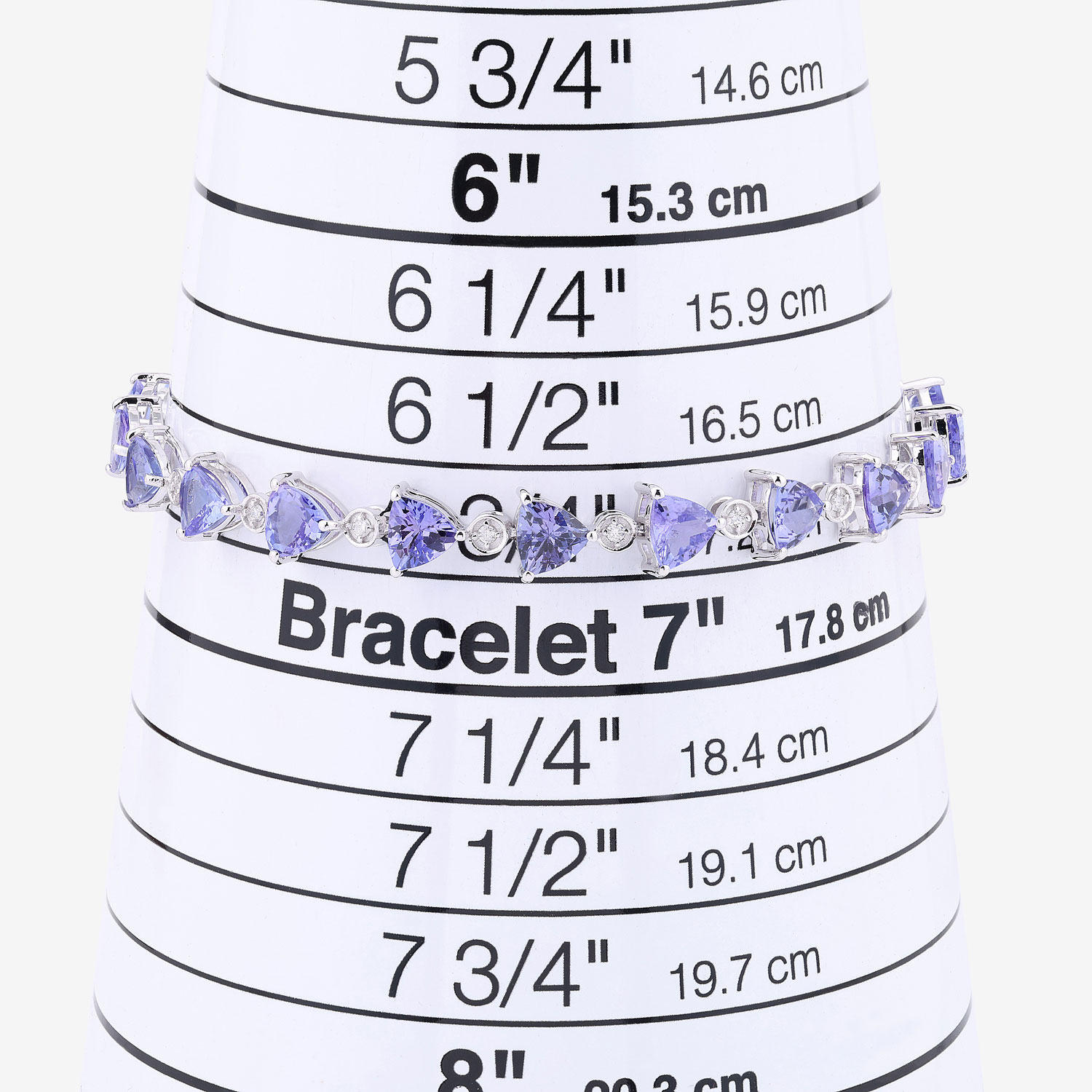 9.24 Carat Genuine Tanzanite and White Diamond 14K White Gold Bracelet 9.24 C.T.W 14K white gold - view 4