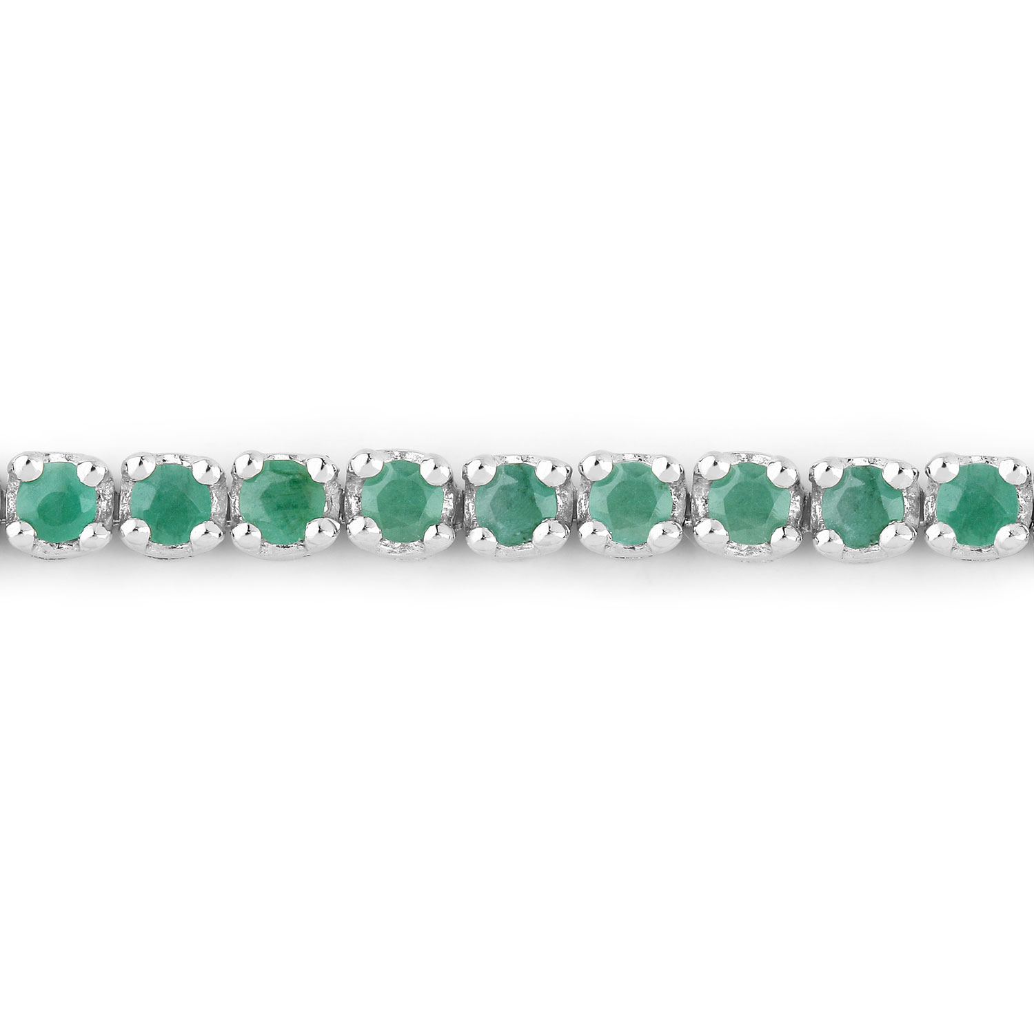 1.83 Carat Genuine Emerald .925 Sterling Silver Bracelet 2.20 C.T.W Sterling Silver - view 6