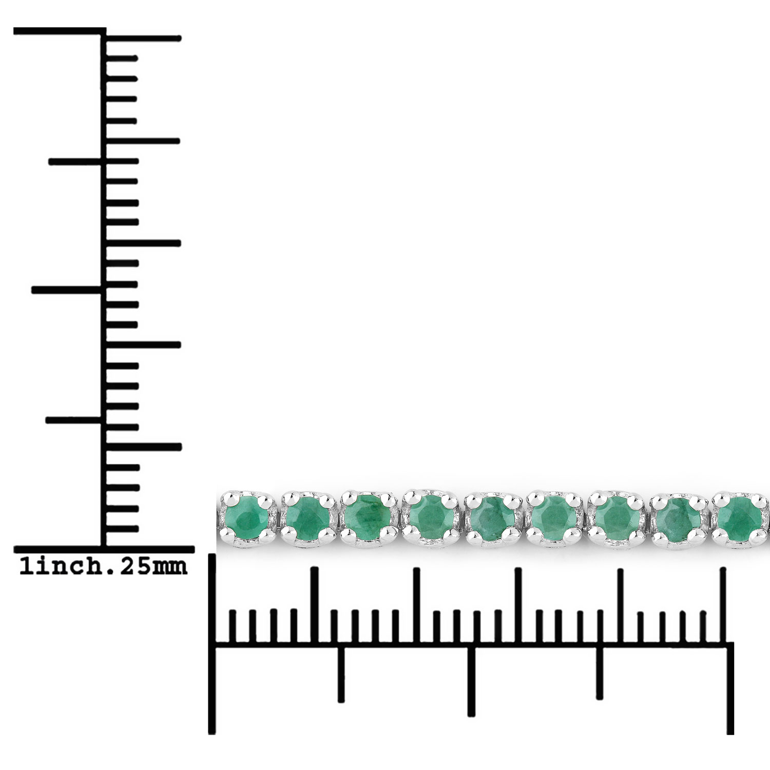 1.83 Carat Genuine Emerald .925 Sterling Silver Bracelet 2.20 C.T.W Sterling Silver - view 8