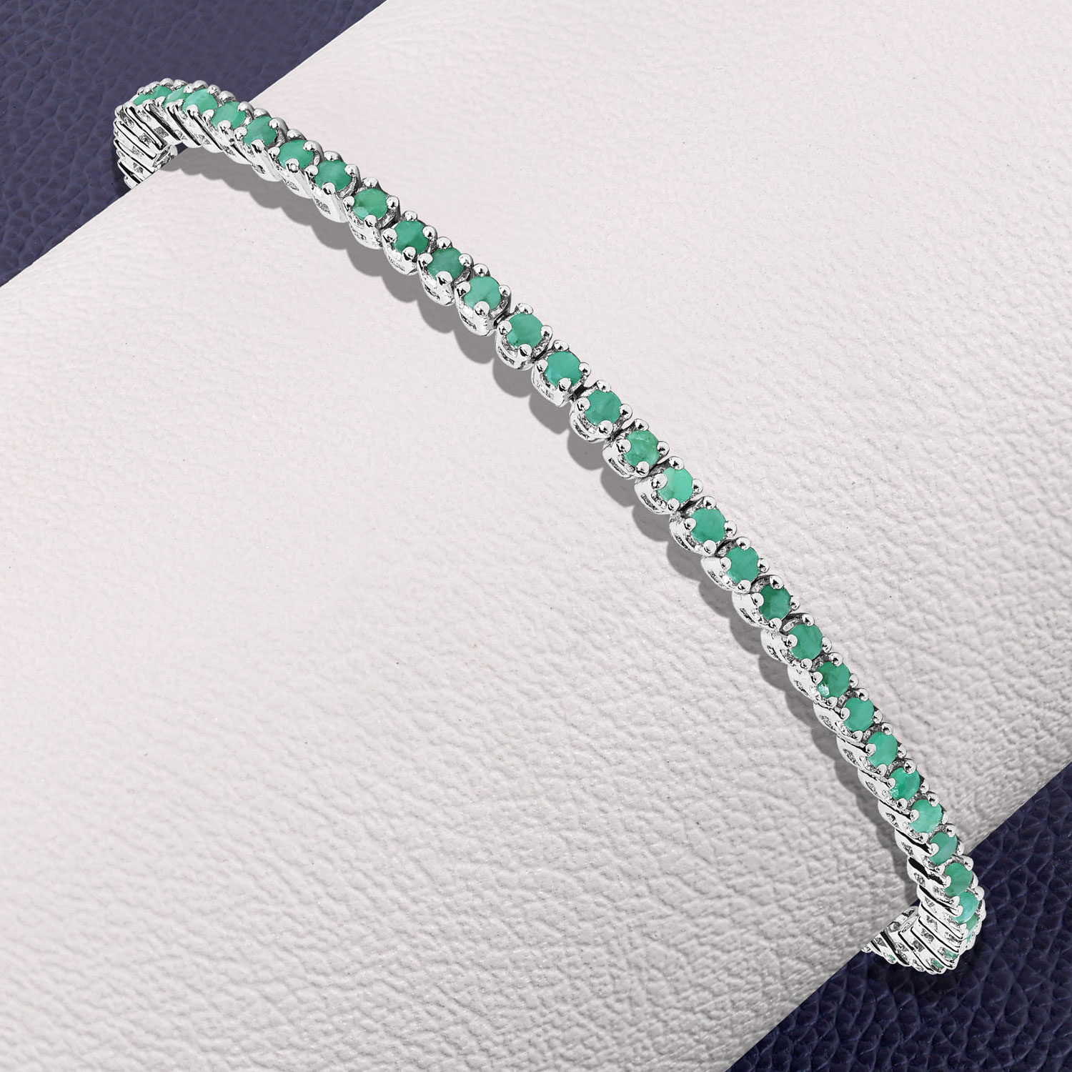 1.83 Carat Genuine Emerald .925 Sterling Silver Bracelet 2.20 C.T.W Sterling Silver - view 2
