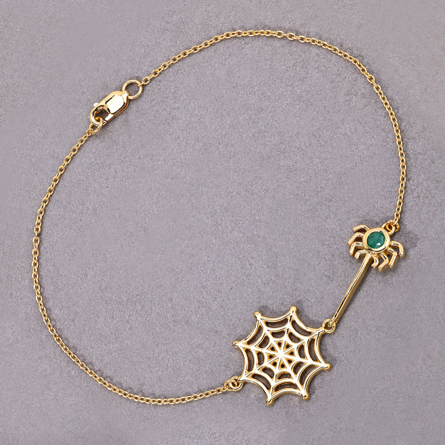 0.10 Carat Genuine Emerald .925 Sterling Silver Bracelet 2.20 C.T.W Sterling Silver - view 8