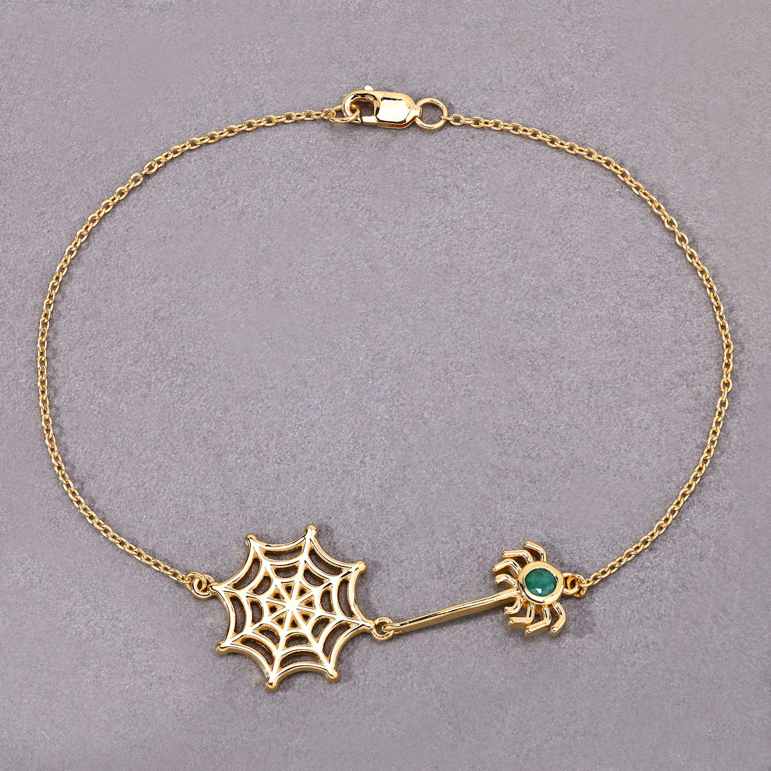 0.10 Carat Genuine Emerald .925 Sterling Silver Bracelet 2.20 C.T.W Sterling Silver - view 6