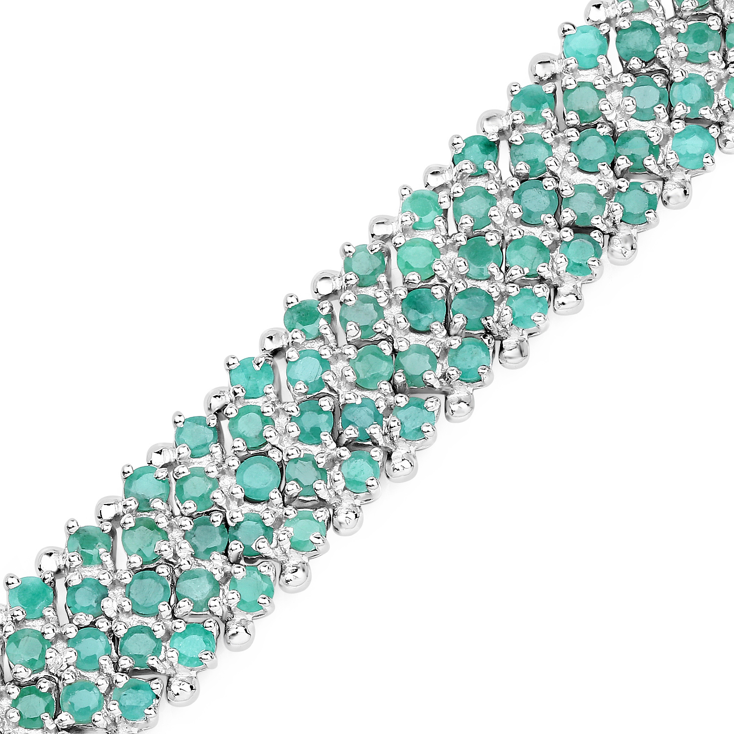 10.73 Carat Genuine Emerald .925 Sterling Silver Bracelet 2.20 C.T.W Sterling Silver - view 3