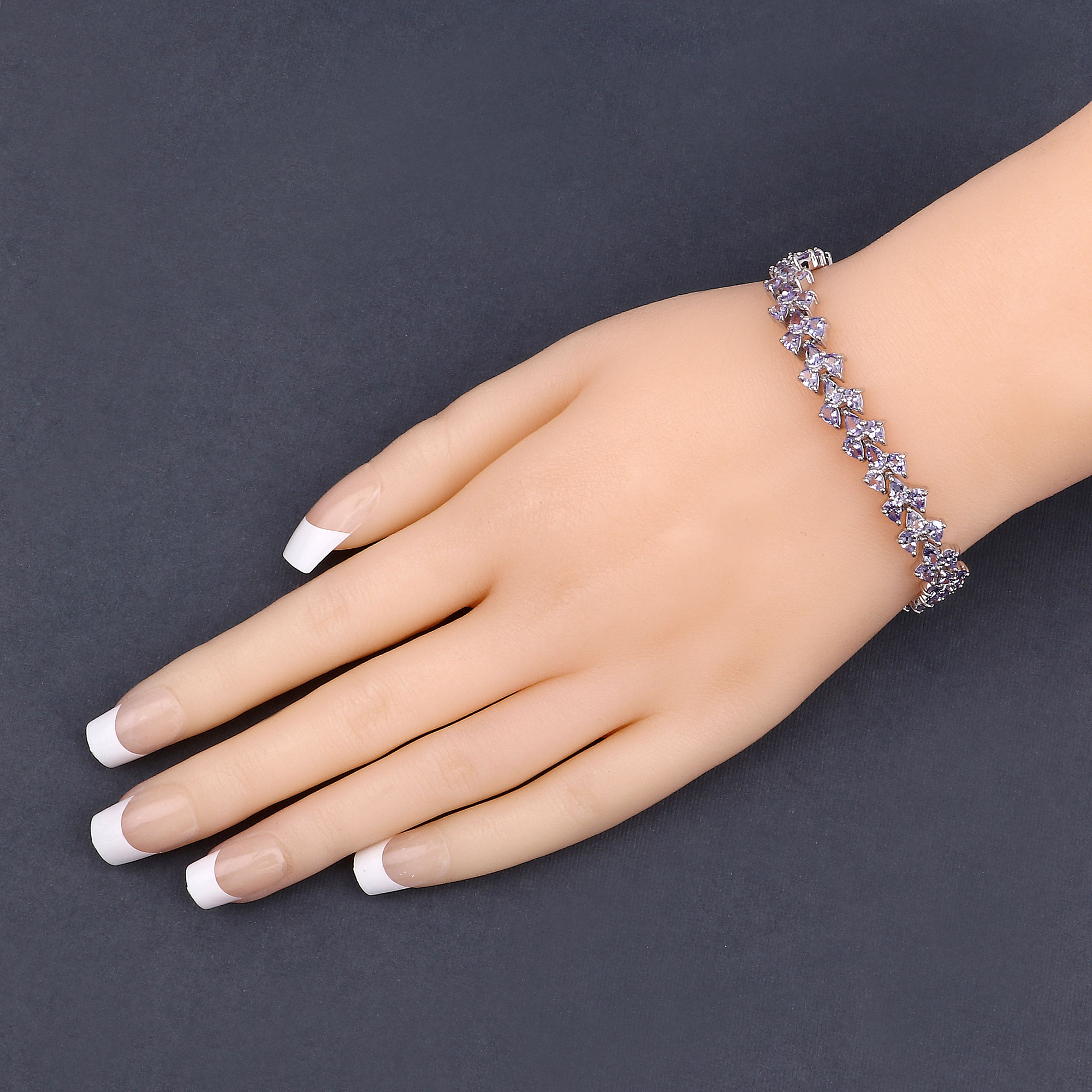 12.04 Carat Genuine Tanzanite .925 Sterling Silver Bracelet 12.04 C.T.W Sterling Silver - view 6