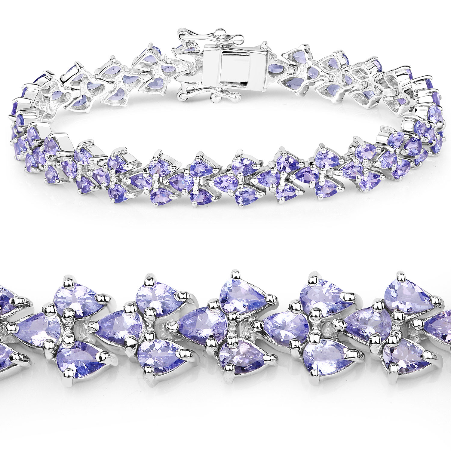 12.04 Carat Genuine Tanzanite .925 Sterling Silver Bracelet 12.04 C.T.W Sterling Silver - view 5
