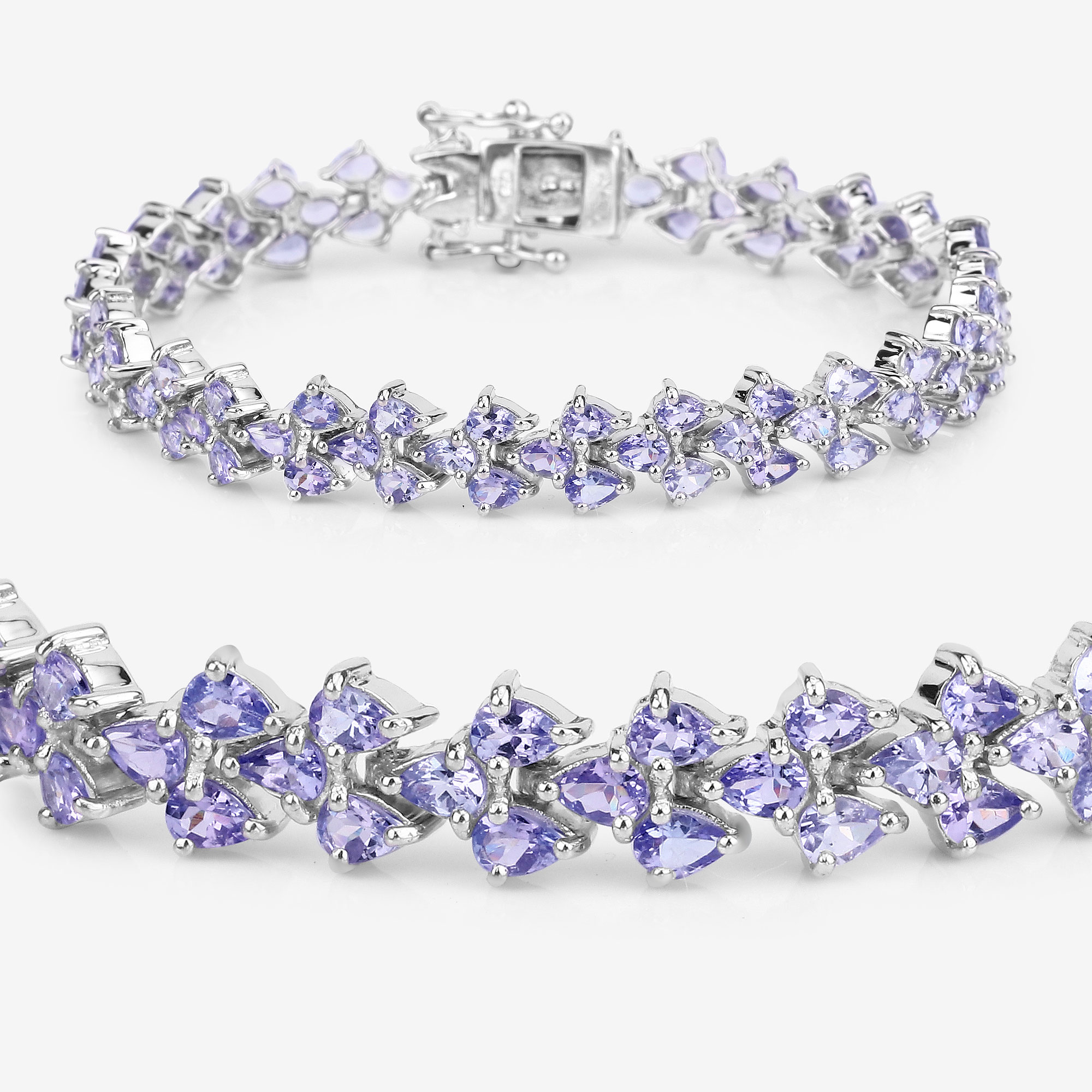 12.04 Carat Genuine Tanzanite .925 Sterling Silver Bracelet 12.04 C.T.W Sterling Silver - view 7