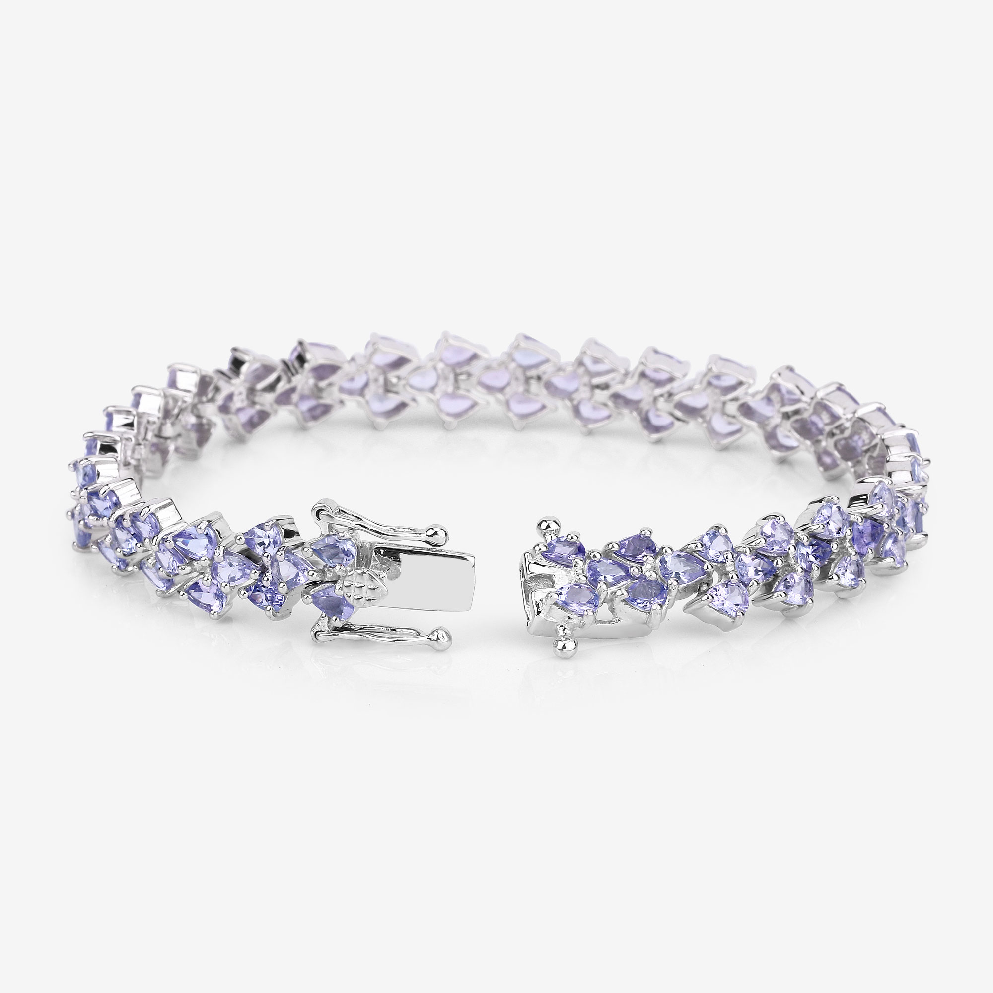 12.04 Carat Genuine Tanzanite .925 Sterling Silver Bracelet 12.04 C.T.W Sterling Silver - view 4