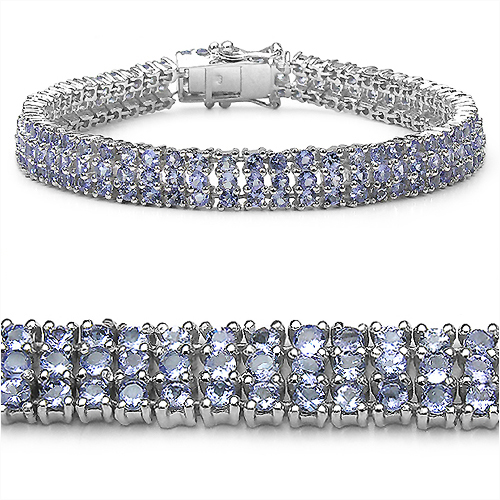 12.30 Carat Genuine Tanzanite Sterling Silver Bracelet 12.30 C.T.W Sterling Silver - view 3