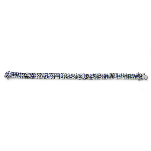 12.30 Carat Genuine Tanzanite Sterling Silver Bracelet 12.30 C.T.W Sterling Silver - view 2