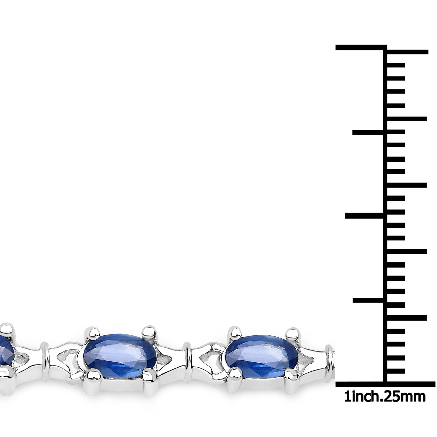 4.18 Carat Genuine Blue Sapphire .925 Sterling Silver Bracelet 4.18 C.T.W Sterling Silver - view 2