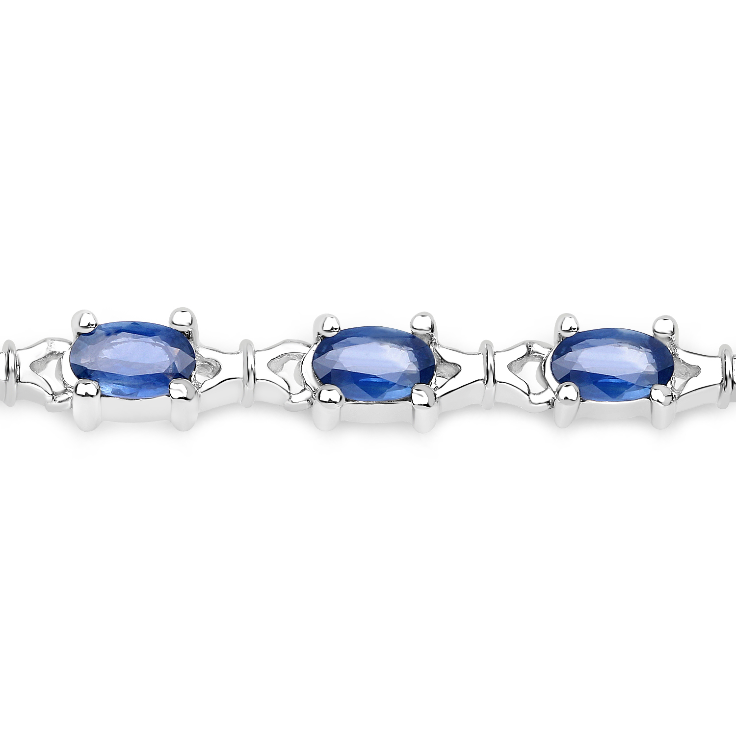4.18 Carat Genuine Blue Sapphire .925 Sterling Silver Bracelet 4.18 C.T.W Sterling Silver - view 3