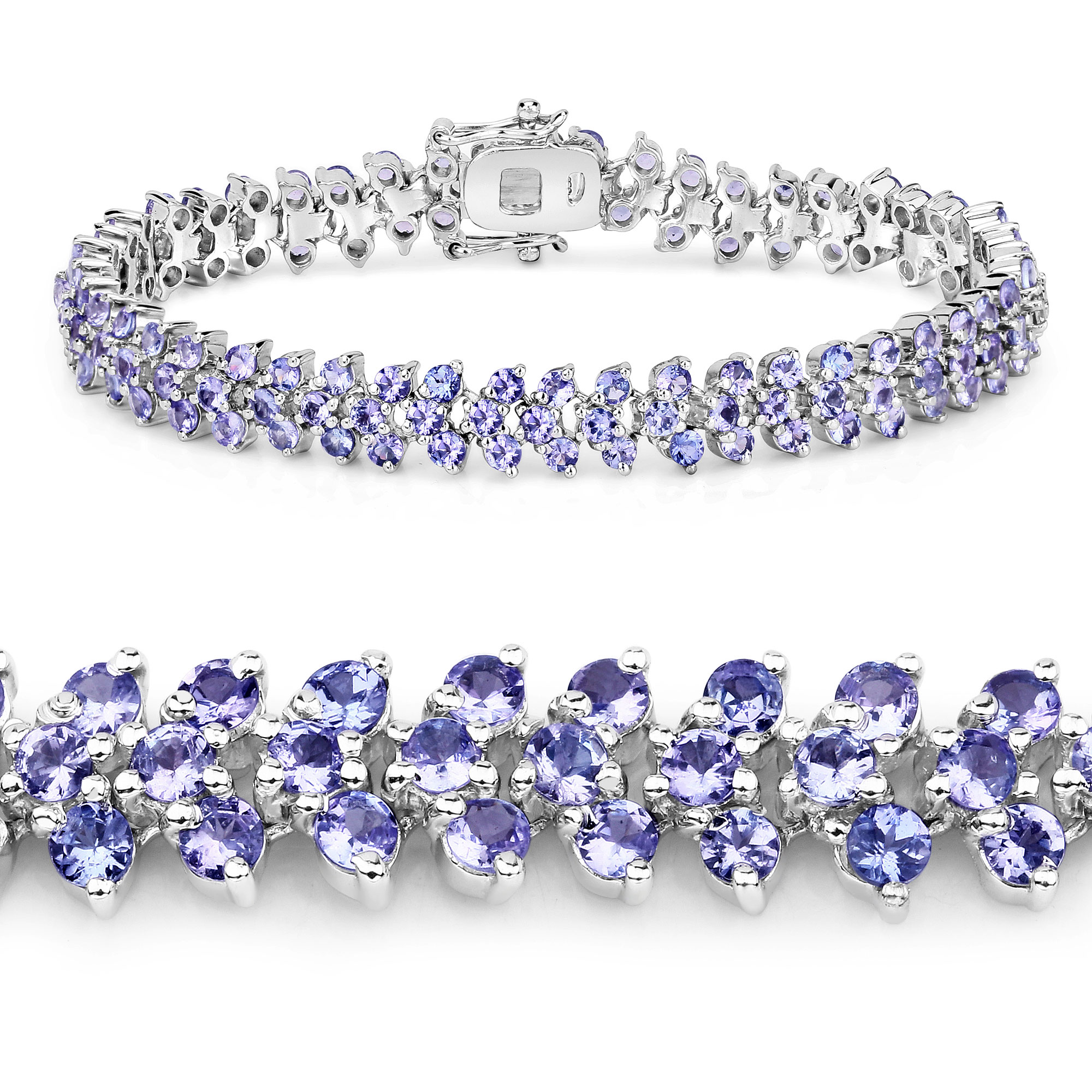 10.08 Carat Genuine Tanzanite .925 Sterling Silver Bracelet 10.08 C.T.W Sterling Silver - view 3