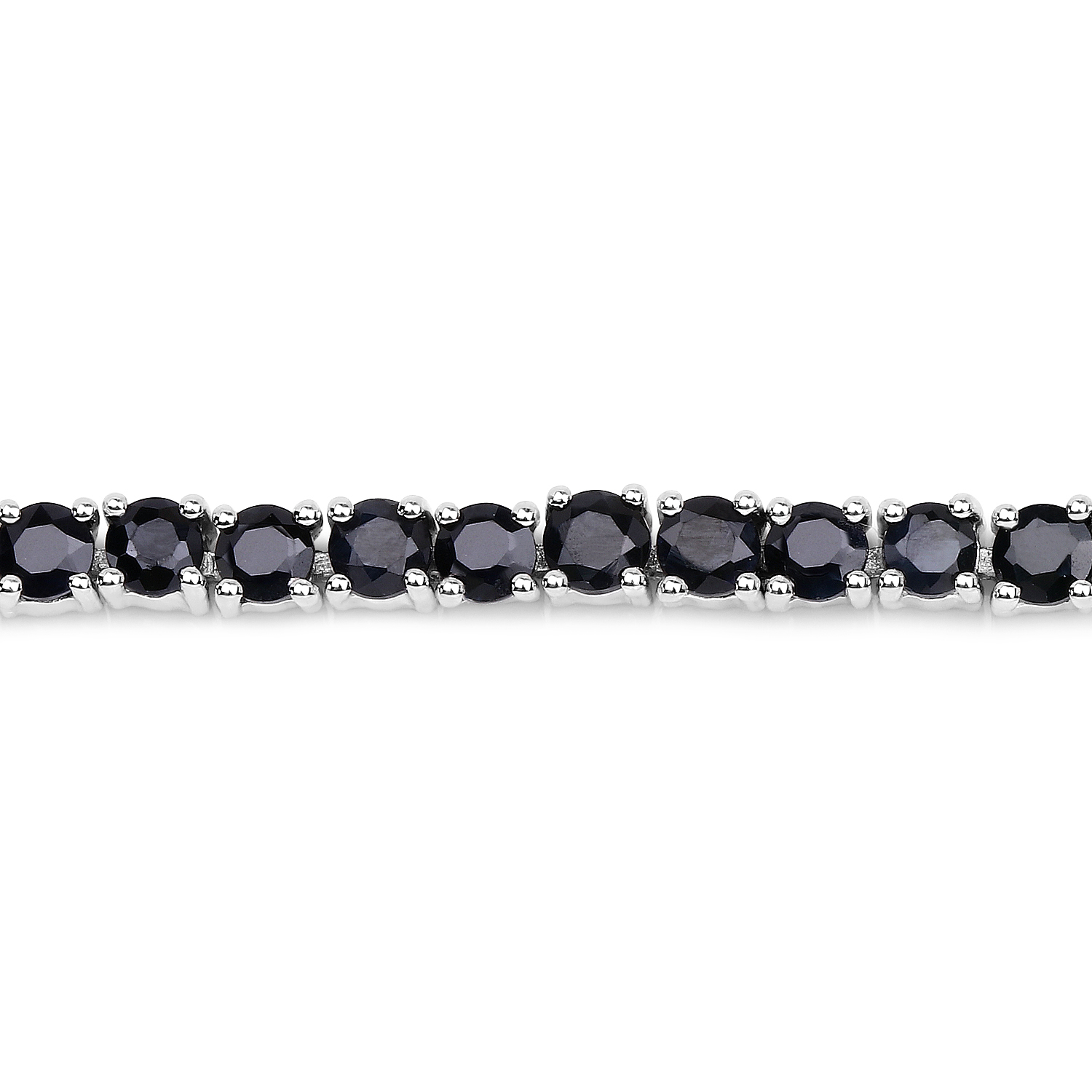 6.89 Carat Genuine Black Sapphire .925 Sterling Silver Bracelet 6.89 C.T.W Sterling Silver - view 2