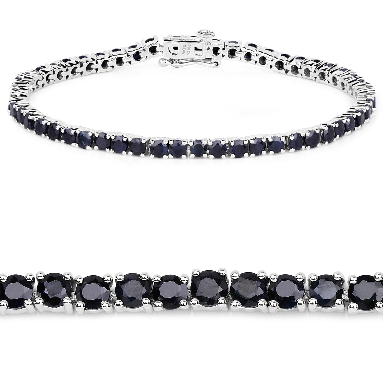 6.89 Carat Genuine Black Sapphire .925 Sterling Silver Bracelet 6.89 C.T.W Sterling Silver - view 4