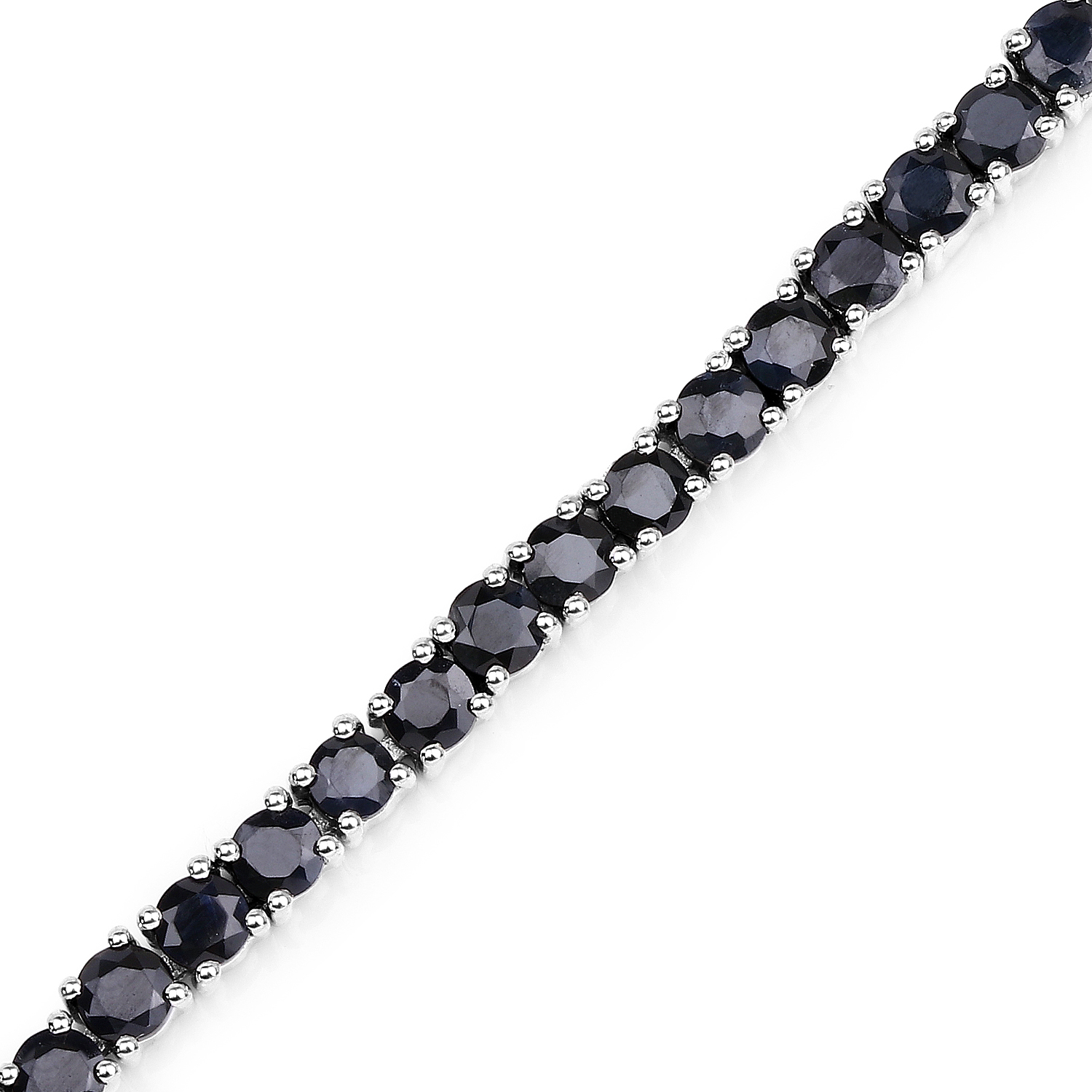 6.89 Carat Genuine Black Sapphire .925 Sterling Silver Bracelet 6.89 C.T.W Sterling Silver - view 3