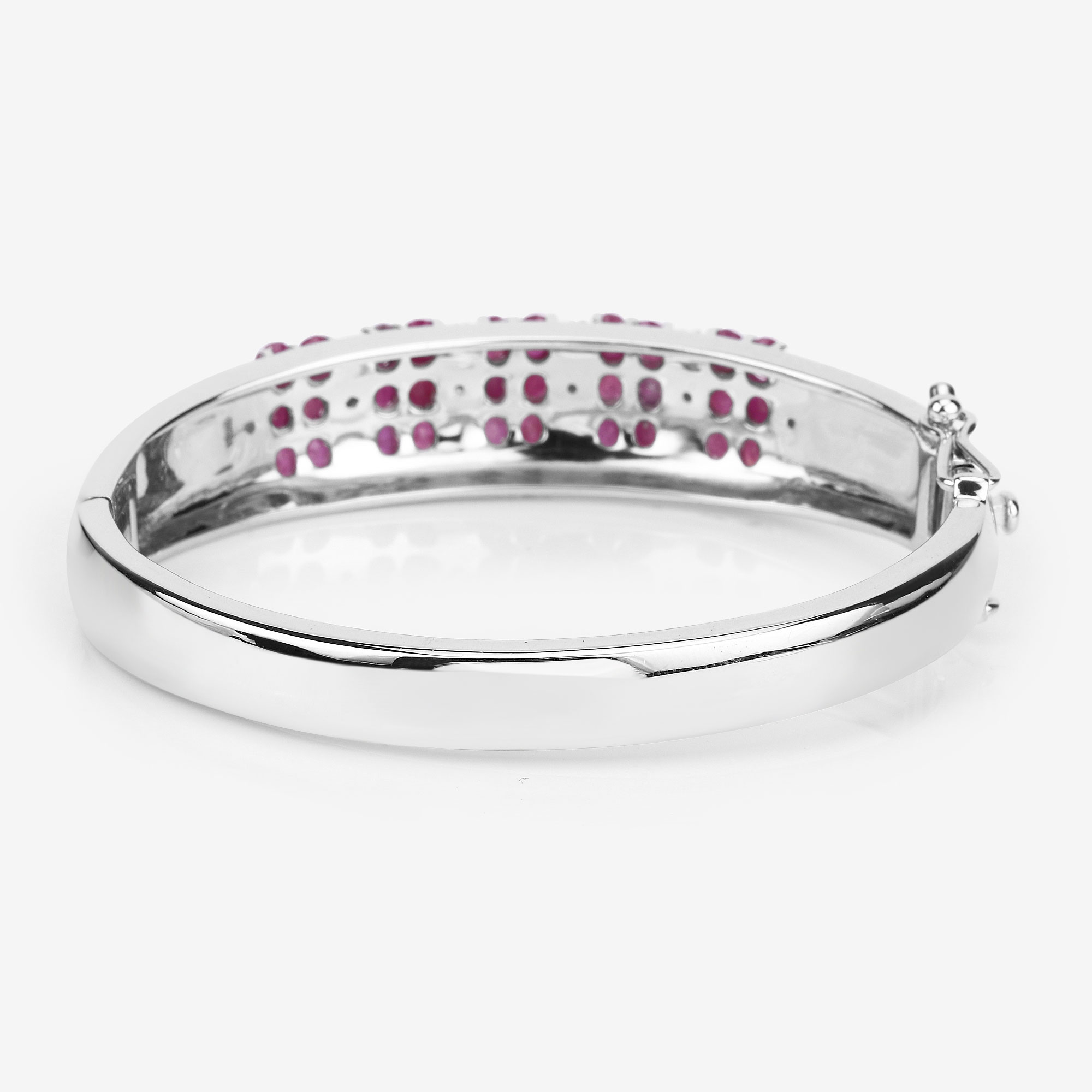 6.65 Carat Genuine Ruby and White Topaz .925 Sterling Silver Bracelet 6.65 C.T.W Sterling Silver - view 8