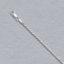 Sterling Silver Diamond Cut Rope  Anklet, Bracelet 1.7mm