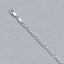 Sterling Silver Figaro Anklet, Bracelet 3.0mm