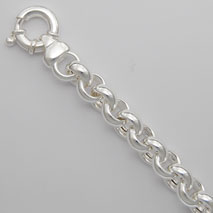 Sterling Silver Hollow Rolo Bracelet 10.5mm