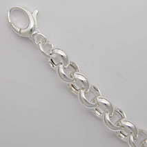 Sterling Silver Hollow Rolo Bracelet 12.5mm