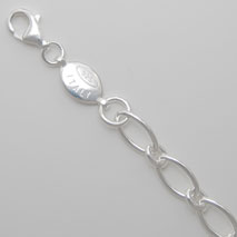 Sterling Silver Oval Link 1+1 Bracelet 8.0mm