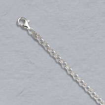 Sterling Silver Rolo Anklet 4.0mm