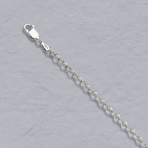 Sterling Silver Rolo Anklet 3.2mm
