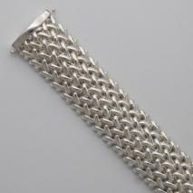 Sterling Silver Basketweave Bracelet 17.1mm