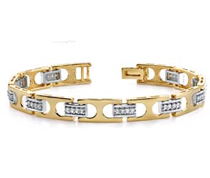 Mens Diamond Buckle Link Bracelet