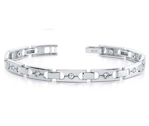 Single Diamond Buckle Link Bracelet