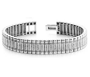 Diamond Column Mens Bracelet