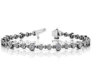 Milgrain Chain Link Diamond Bracelet