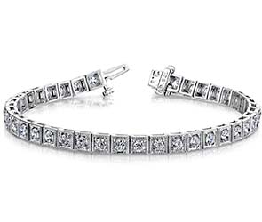 Diamond Square Link Bracelet