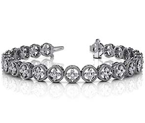 Diamond Cross Link Circle Bracelet