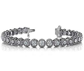 Circle Filigree Diamond Link Bracelet