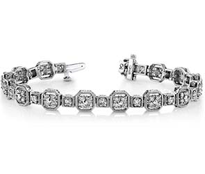 Vintage Quad Square Diamond Bracelet