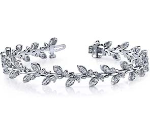 Vintage Style Leaf Diamond Bracelet