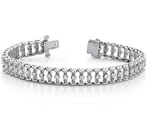 Candlestick Link Diamond Bracelet