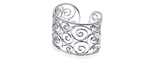 Sterling Silver Diamond Cuff Bracelet 3/8 Carat Total Weight