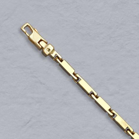 7-Inch 14K Yellow Gold Italian Baht Bracelet 2.4mm