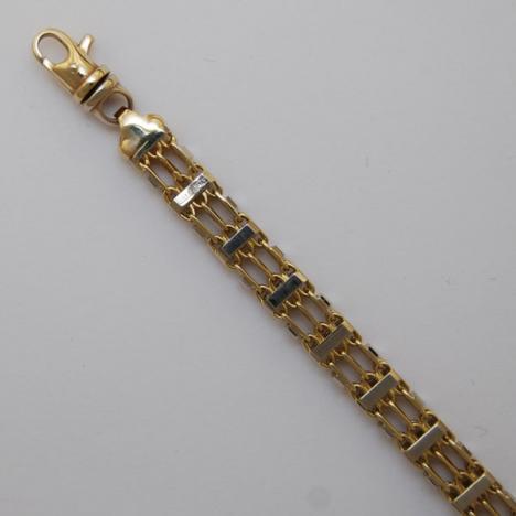7-Inch 14K Yellow Gold / White Gold Cage Bracelet