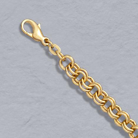 7.5-Inch 14K Yellow Gold Twin Cable Bracelet, 6.0mm