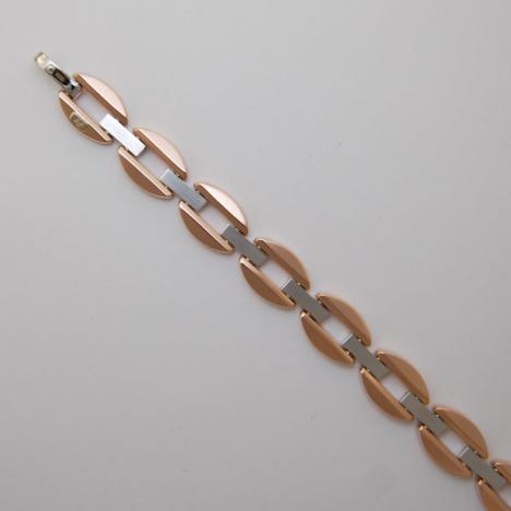 7.5-Inch 14K White Gold / Rose Gold Stampato Bracelet